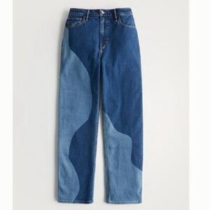 Hollister Two-Tone Blue Jeans Hollister Dad Jean Hollister High Rise Jeans